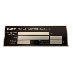 Výrobní štítek VAPP (r.v....