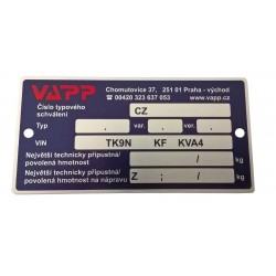 Výrobní štítek VAPP (r.v....