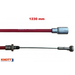 Lanovod brzdový zpevněný KNOTT 1230/1420 mm rychlomont. (s čočkou), červený
