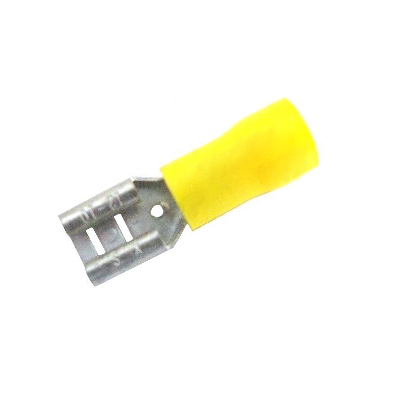 Konektor plochý izolovaný FASTON 6,3x2,5-6 žlutý