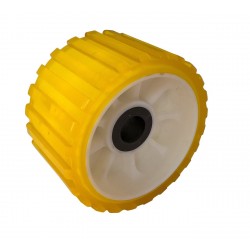 Rolna boční 5'' žlutá PVC, pr. 128 mm, d22 mm, l75 mm