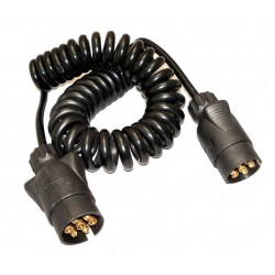 Propojovací kabel o délce 2m spirálový, 2x zástrčka 7 pól 12V TESAT