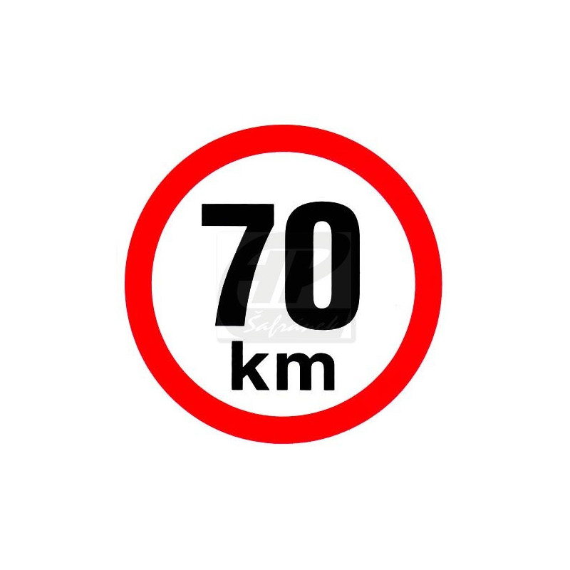 Rychlost 70 km/h - samolepka