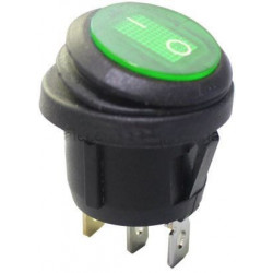 Vypínač kolébkový, OFF-ON 1pol.250V/6A zelený, vodotěsný