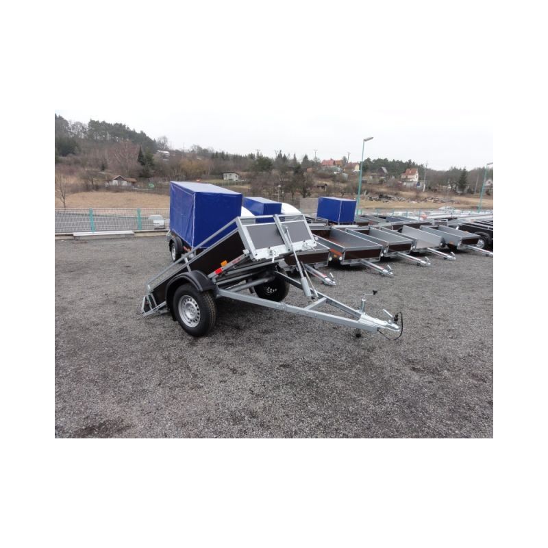 Sklopný přívěsný vozík Dung A 10.1 brzděný, 1000 kg